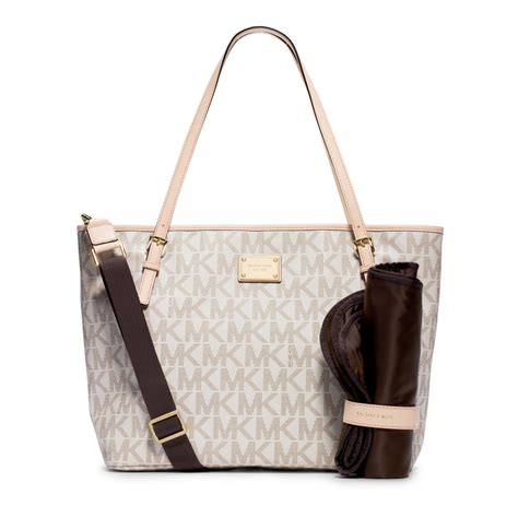 michael kors jet set diaper bag vanilla|Michael Kors Jet Set Travel Logo Diaper Bag in White .